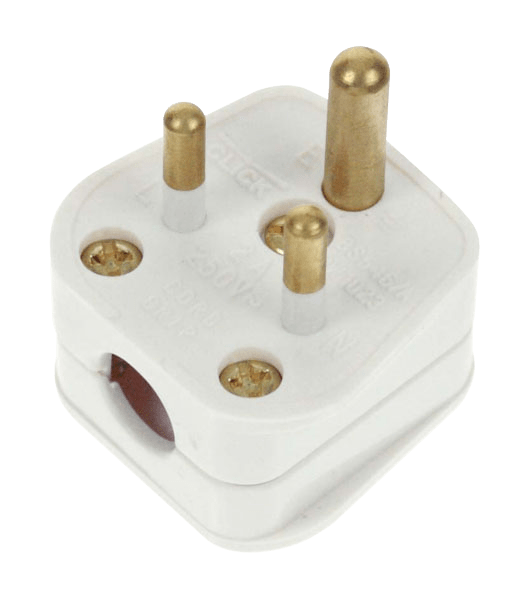 Click Essentials 2A Round Pin Plug White