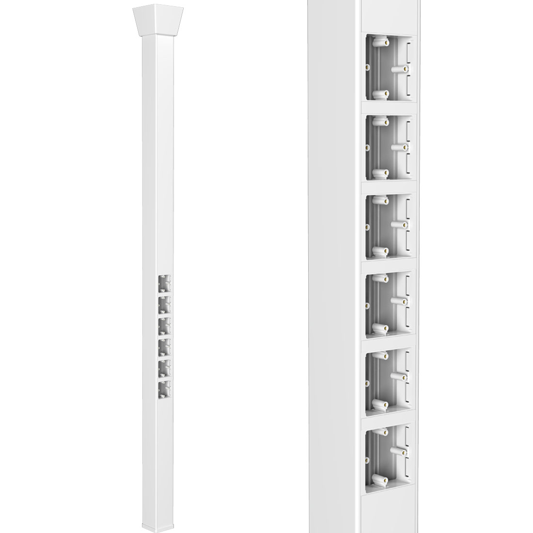 MT 3600mm White PowerPole Double Sided c/w 6 Accessory Boxes