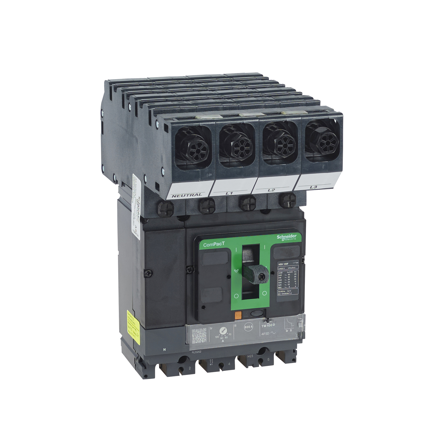 Schneider Merlin Powerpact 4 200A 4P 36kA 415V MCCB