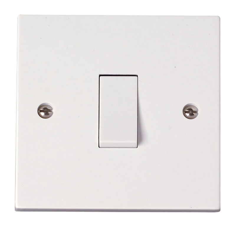 Click Polar 10A 1 Gang 1 Way Plate Switch White