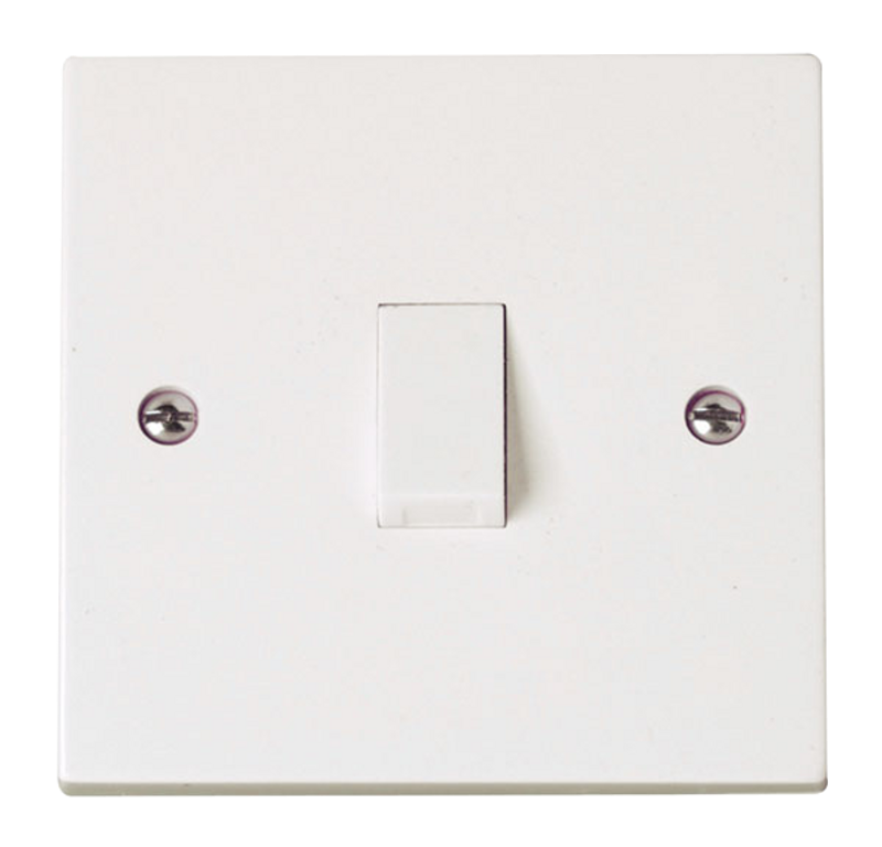 Click Polar 20A 1 Gang DP Plate Switch With Flex Outlet White