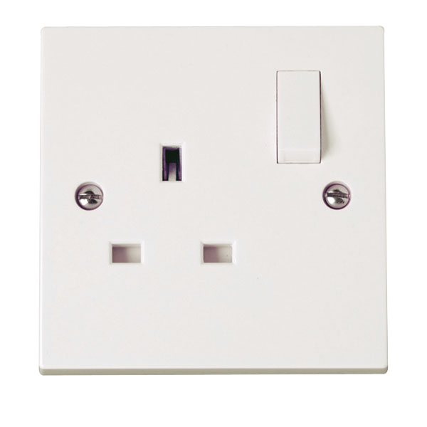 Click Polar 13A 1 Gang DP Single Switched Socket White