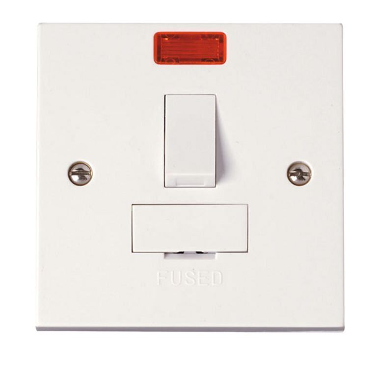 Click Polar 13A DP Switched Fused Spur With Neon and Flex Outlet White