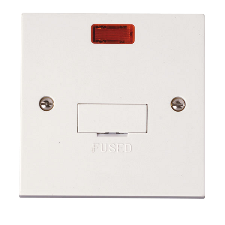 Click Polar 13A Unswitched Fused Spur with Neon and Flex Outlet White