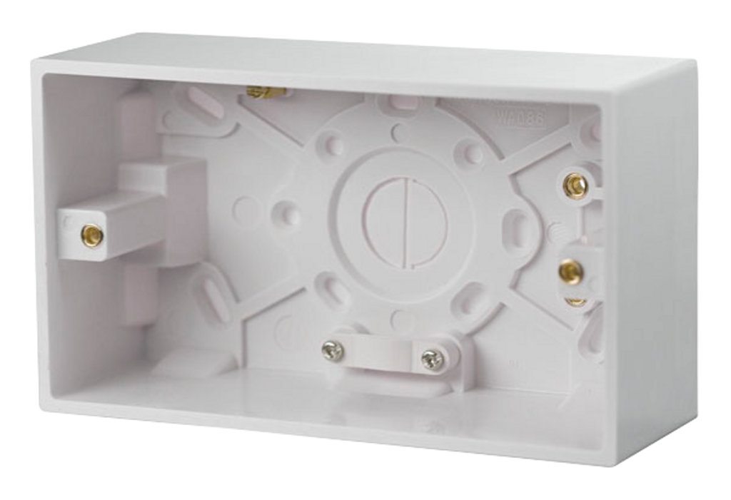 Click Polar 2 Gang 47mm Deep Pattress Box