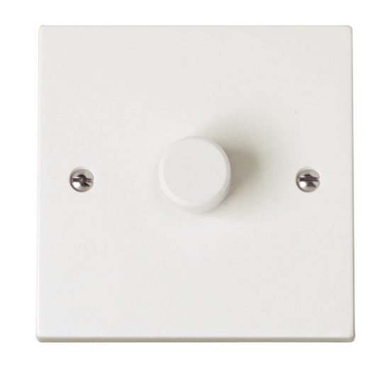 Click Polar 1 Gang 2 Way 100W Push Dimmer Switch White