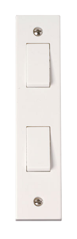 Click Polar 10A 2 Gang 2 Way Architrave Switch White