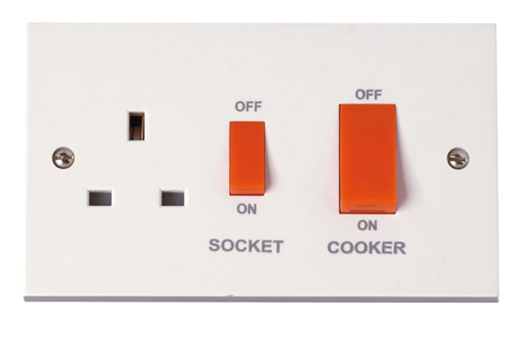 Click Polar 45A Cooker Control Unit With Socket White