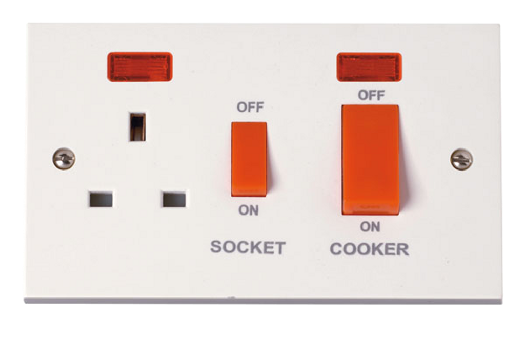 Click Polar 45A Cooker Control Unit with Neons White