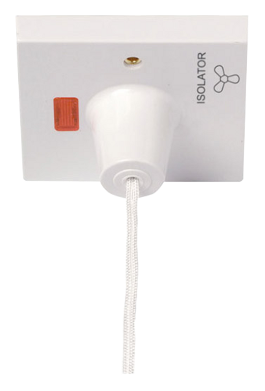 Click Polar 10A 3 Pole Fan Isolator Pullcord Switch White