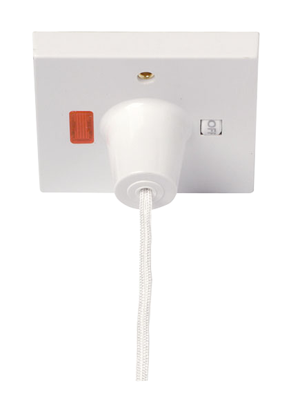 Click Polar 50A DP Ceiling Pull Switch With Neon White