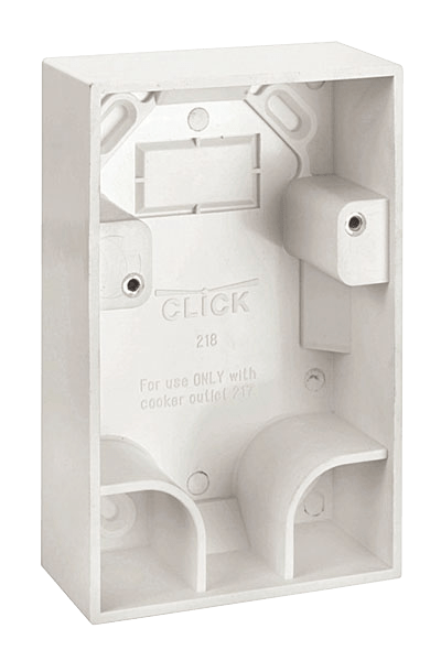 Click Polar 35mm Deep Vertical Pattress Back Box for PRW217 White