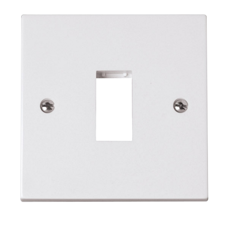 Click Polar 1 Gang 1 Aperture Unfurnished Minigrid Plate White