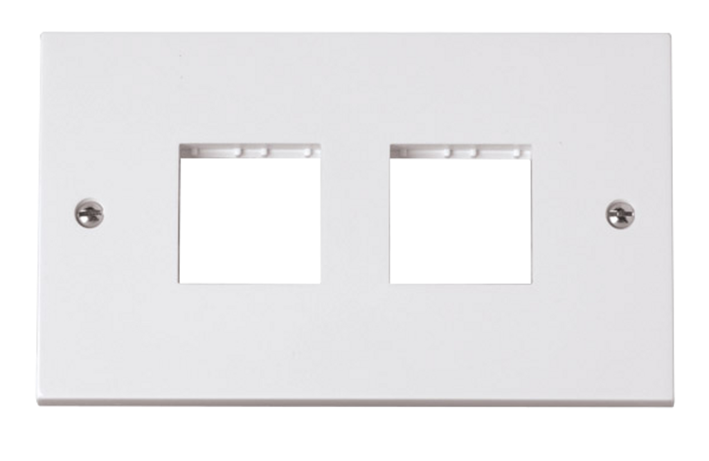 Click Polar 2 Gang 2 x 2 Aperture Unfurnished Minigrid Plate White