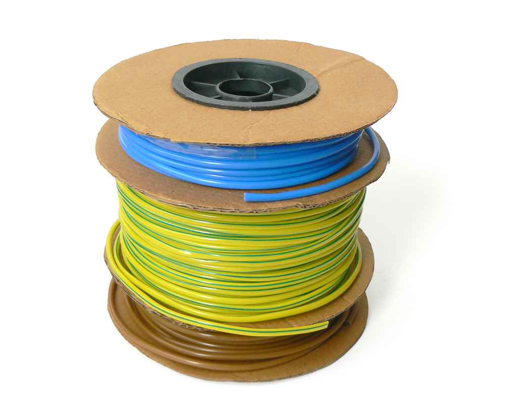 Term Tech 2mm Sleeving Reel (Green & Yellow (60m), Blue (20m), Brown (20m))