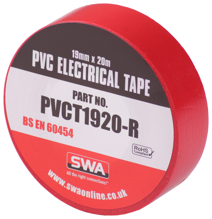 SWA 19mm PVC Insulation Tape Red (20m Roll)