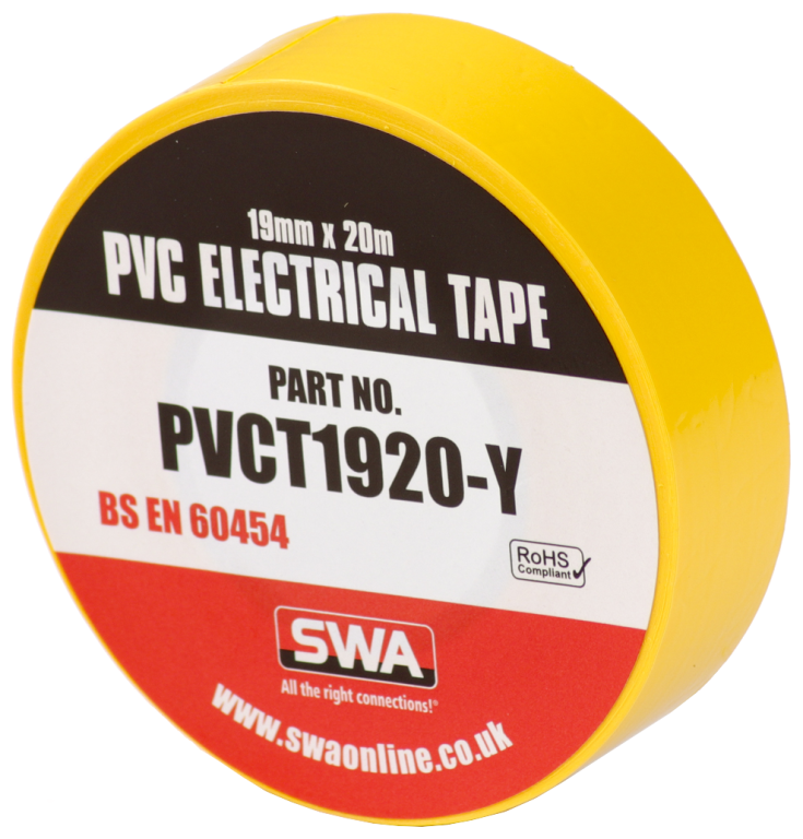 SWA 19mm PVC Insulation Tape Yellow (20m Roll)
