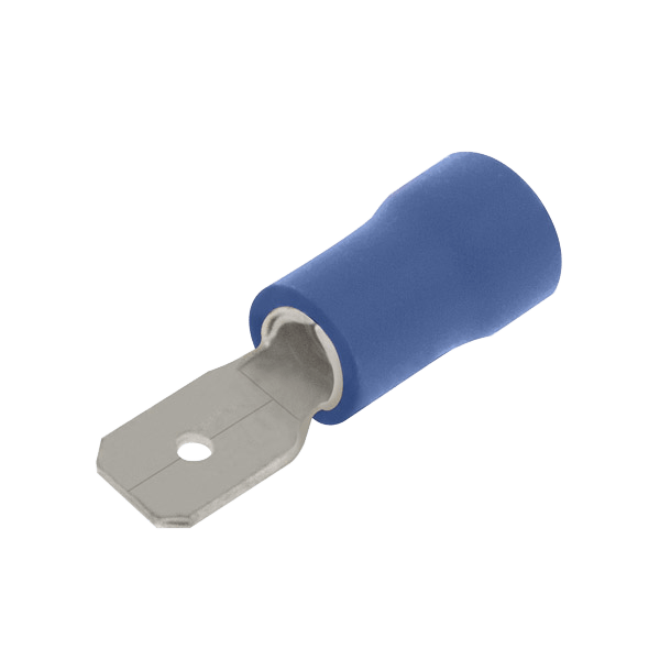 Unicrimp 6.3mm x 0.8mm Male Push on Terminals Blue (Pack of 100)