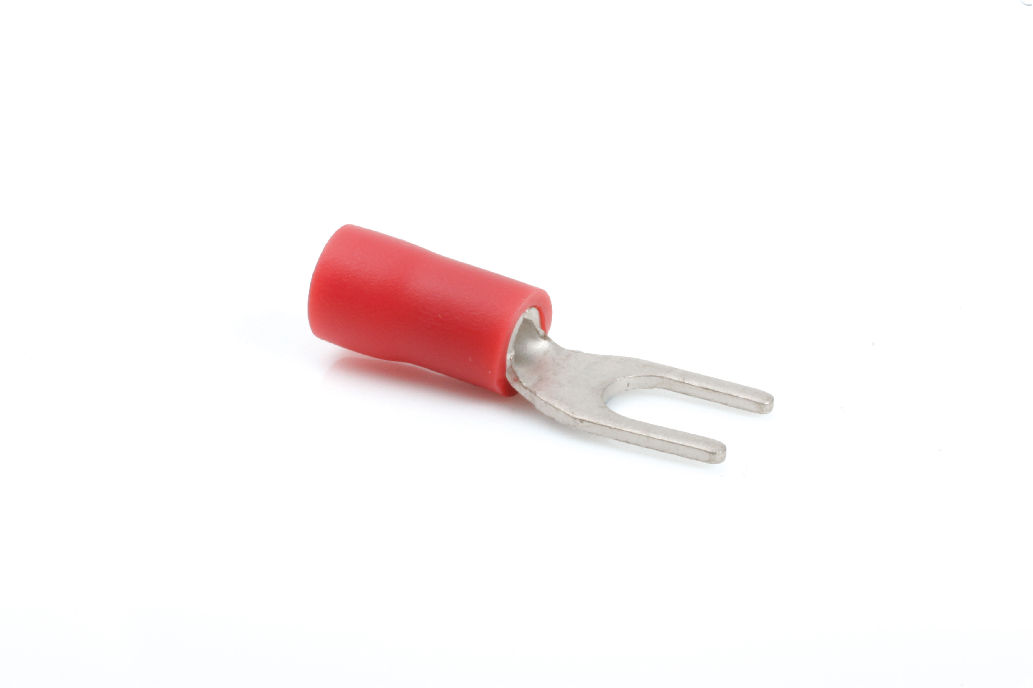 Term Tech 3.7mm Pre-Insulated Fork Terminal Red (Pack of 100)