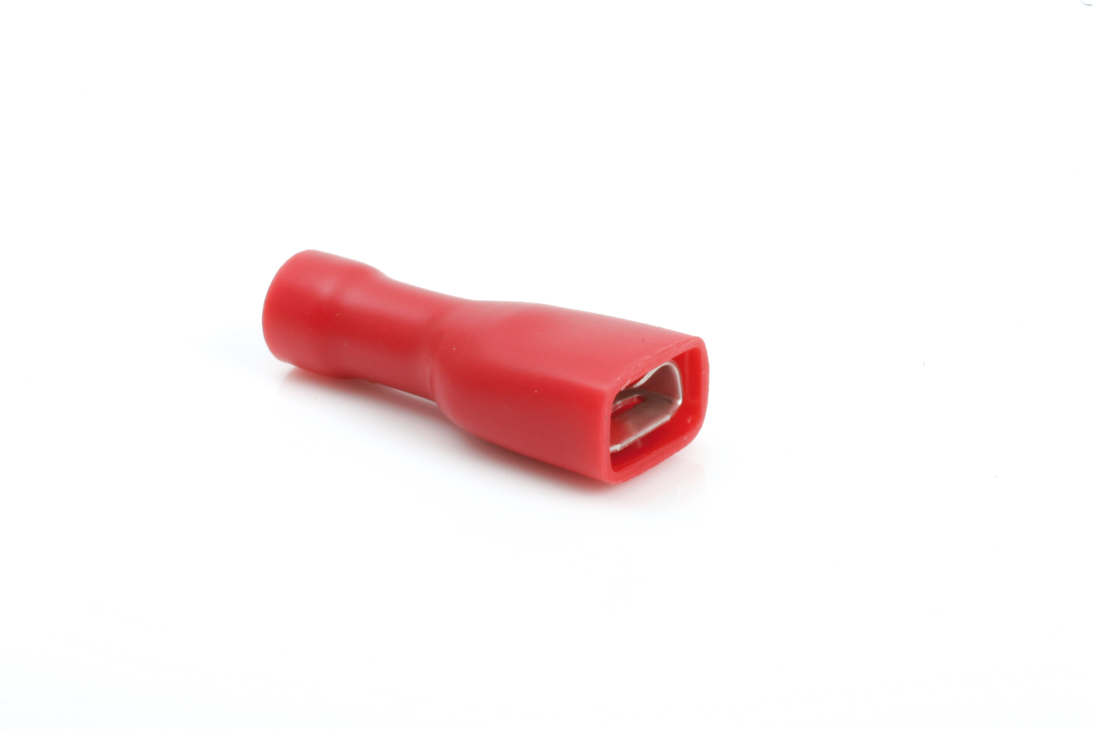 Term Tech 6.3mm Fully Insulated Female Push-On Terminal Red (Pack of 100)