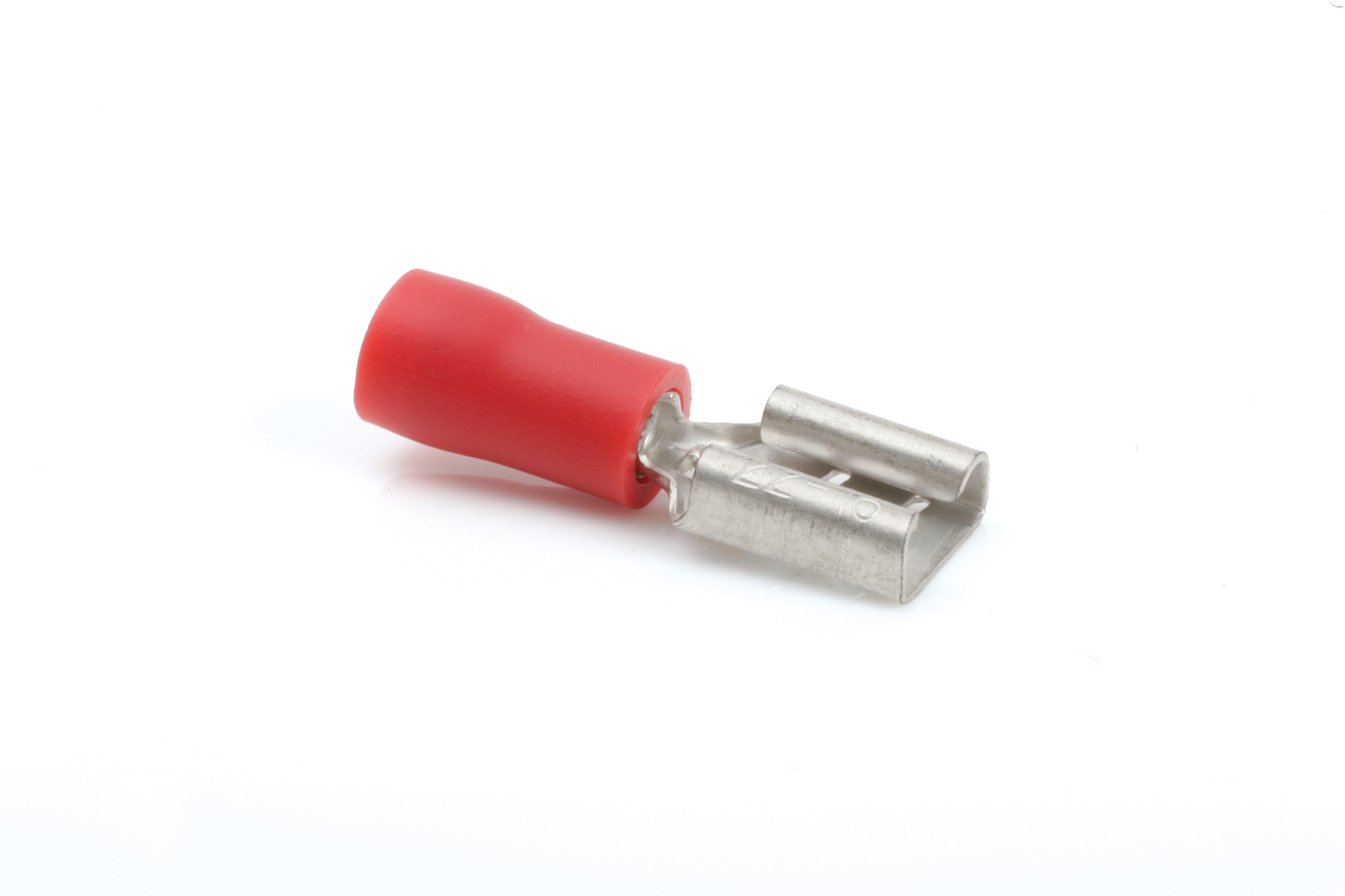 Term Tech 6.3mm Pre-Insulated Female Push-On Terminal Red (Pack of 100)
