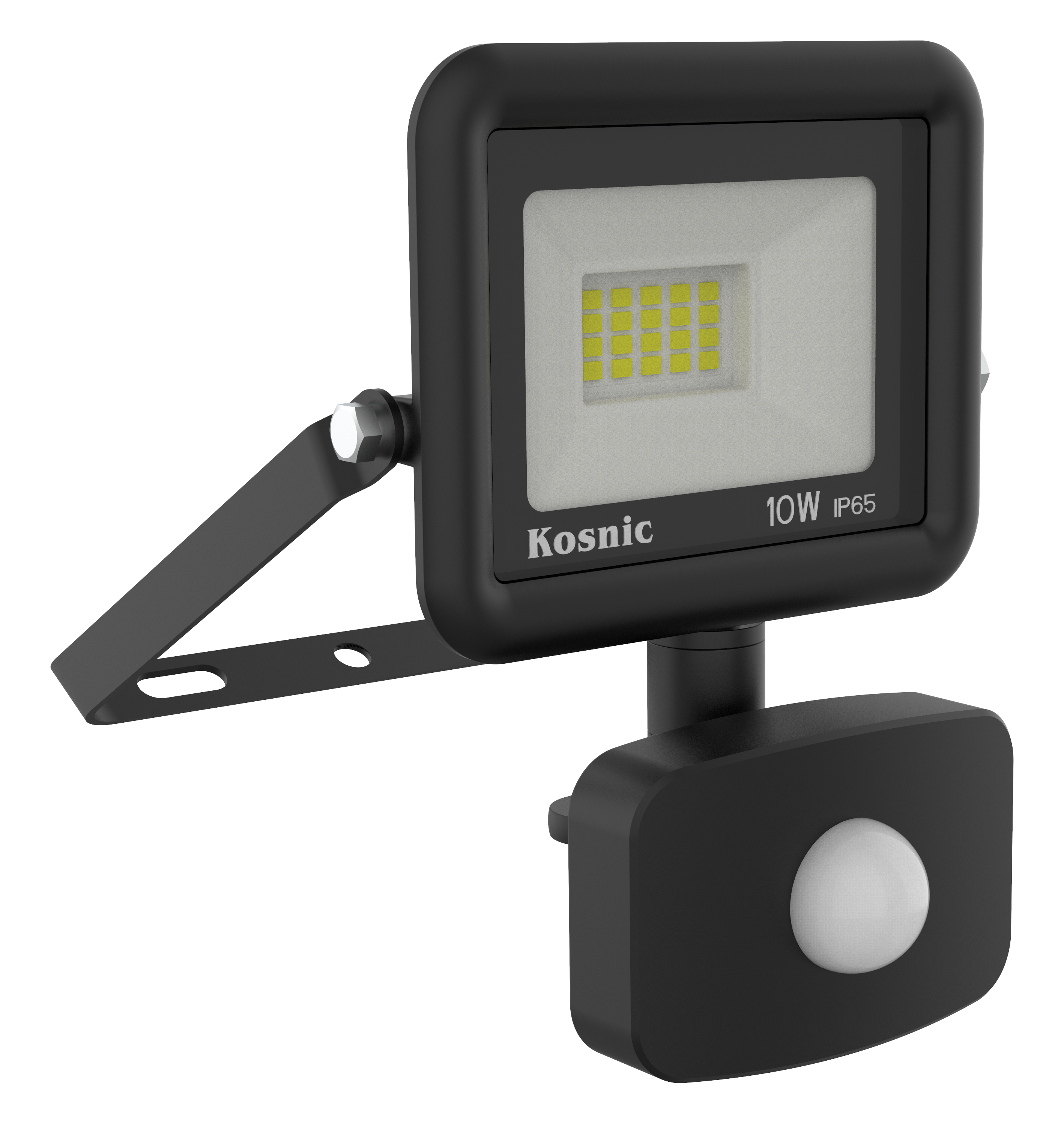 Kosnic Rhine II 10W 900lm LED Floodlight with PIR Black 3000K Warm White