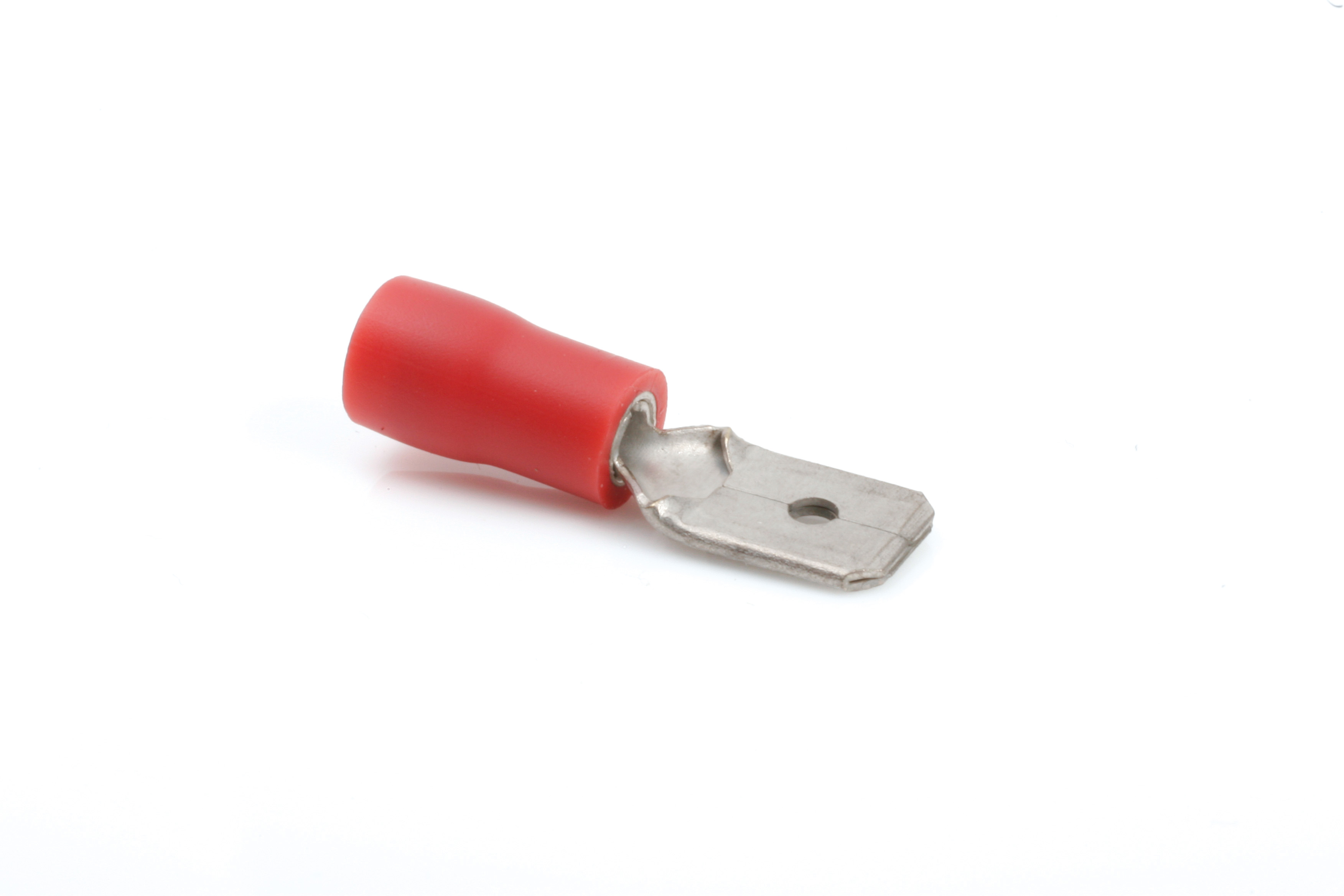 Term Tech 6.3mm Pre-Insulated Male Spade Terminal Red (Pack of 100)