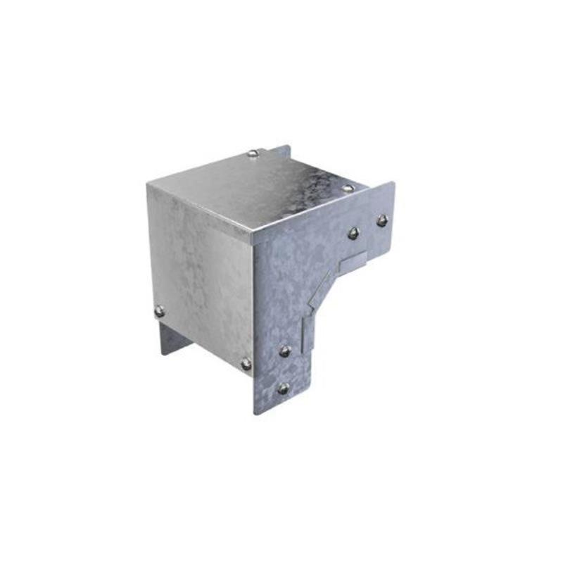 Trench 100 x 100mm 2 Compartment 90° External Lid Bend - Pre Galvanised