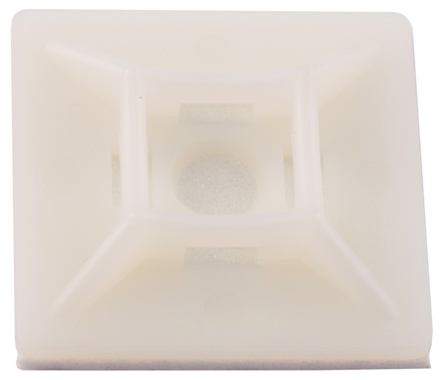 28mm x 28mm S/A Mounting Bases for 4.8mm Nylon Cable Ties Natural (Pack of 100)