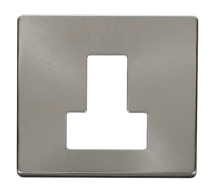 Click Definity 1 Gang Switched Fused Connection Unit Front Plate Brushed Steel