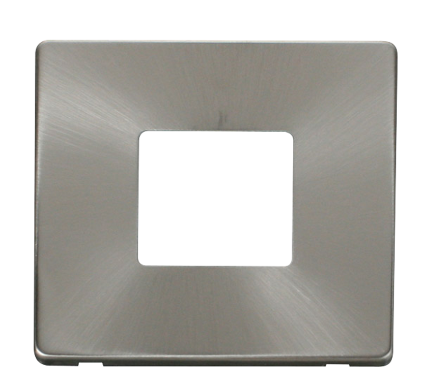 Click Definity 1 Gang 2 Aperture Unfurnished Minigrid Plate Cover Brushed Stainless Steel