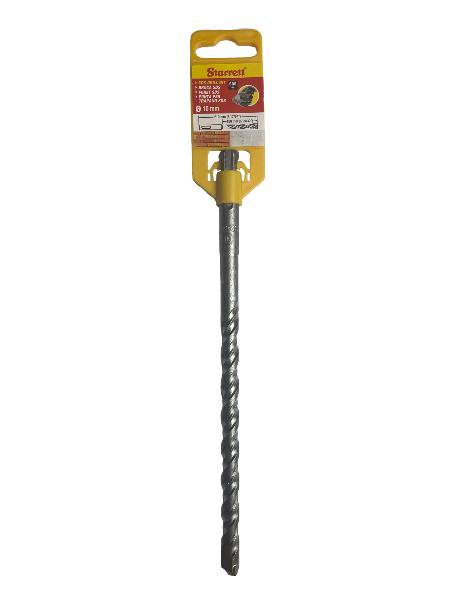 Starrett 10mm x 210mm SDS Plus Shank 2 Points Drill Bit