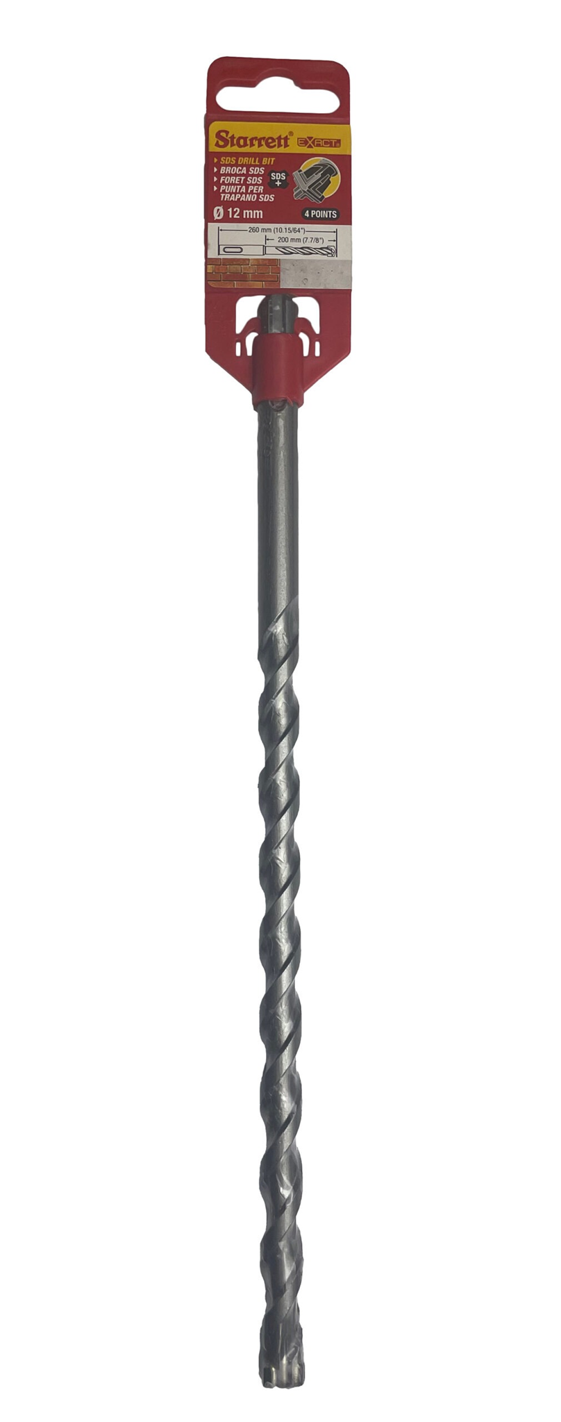 Starrett 12mm x 160mm SDS Plus Shank 4 Points Drill Bit