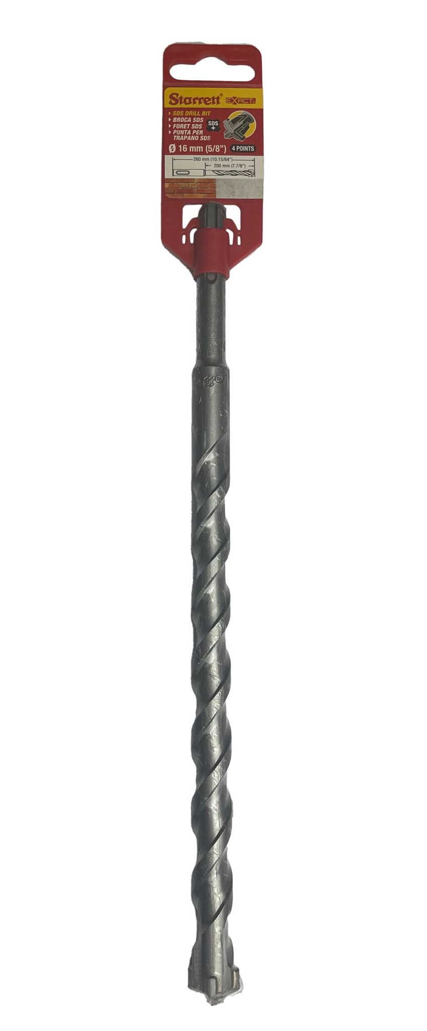 Starrett 16mm x 260mm SDS Plus Shank 4 Points Drill Bit