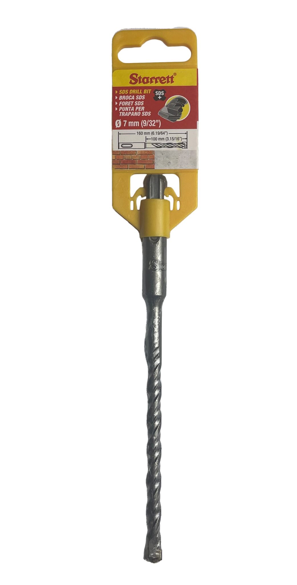 Starrett 7mm x 160mm SDS Plus Shank 2 Points Drill Bit