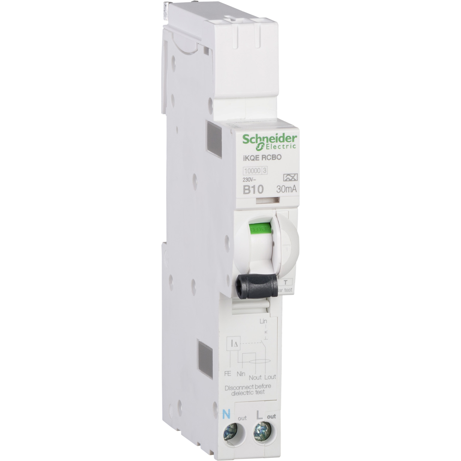 Schneider SQD iKQ 10A SP+N 10kA 30mA B Curve Type A RCBO