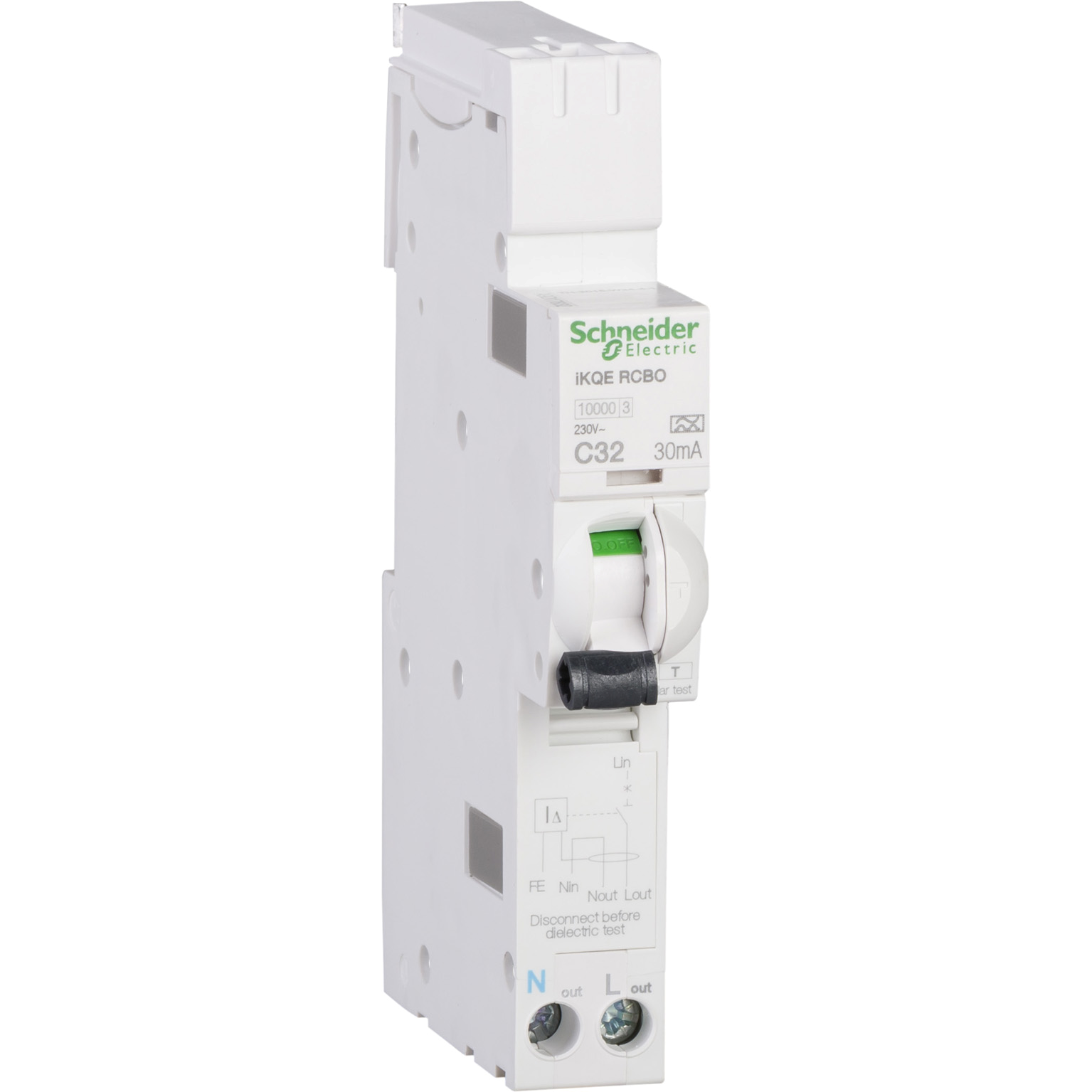 Schneider SQD iKQ 32A SP+N 10kA 30mA C Curve RCBO
