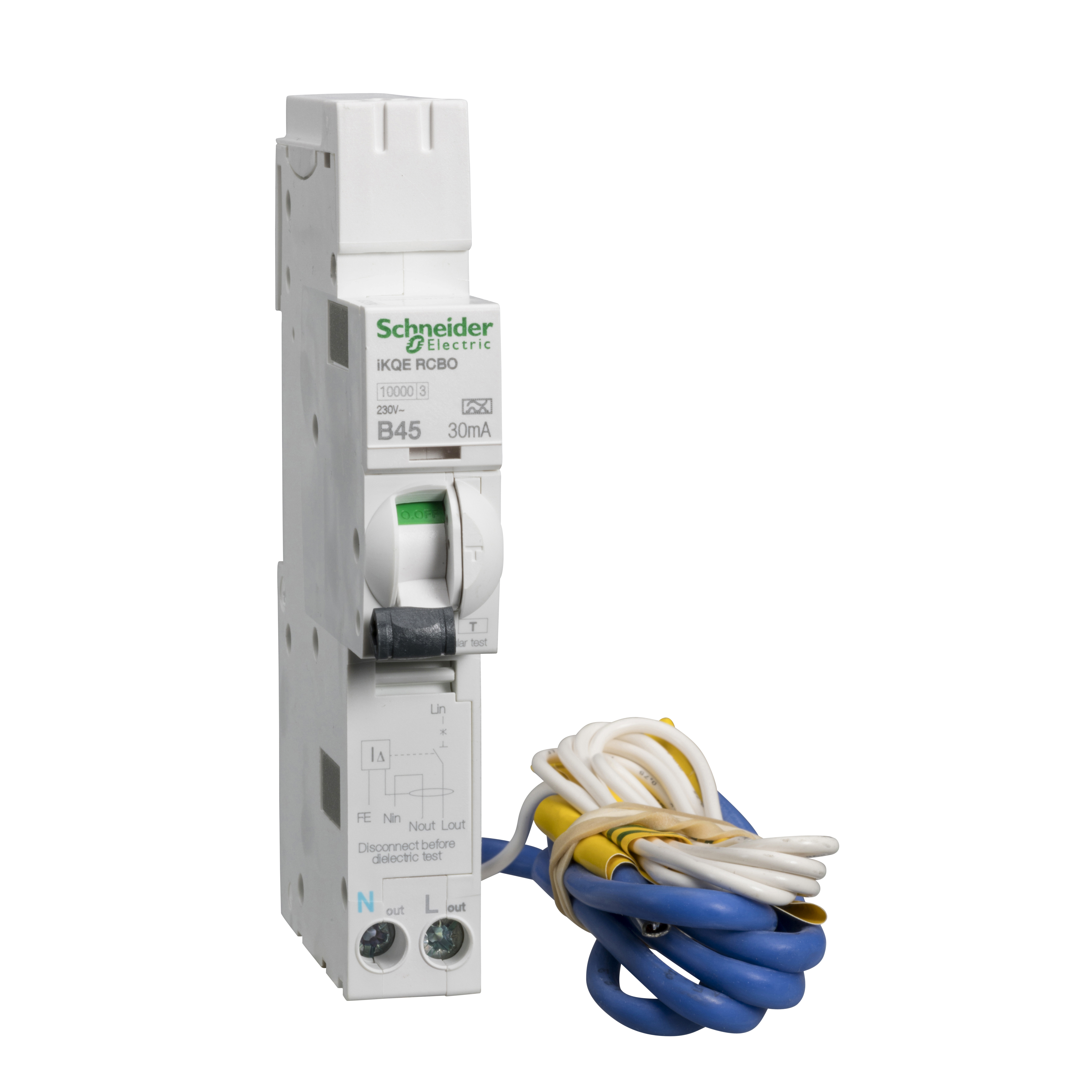 Schneider SQD iKQ 45A SP+N 10kA 30mA B Curve Type A RCBO