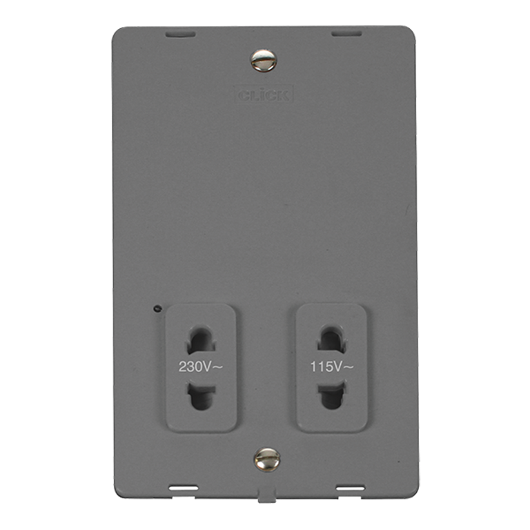 Click Definity 115/230V Dual Voltage Shaver Socket Insert Grey