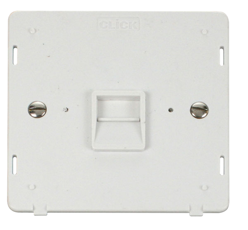 Click Definity 1 Gang Single Telephone Socket Insert White