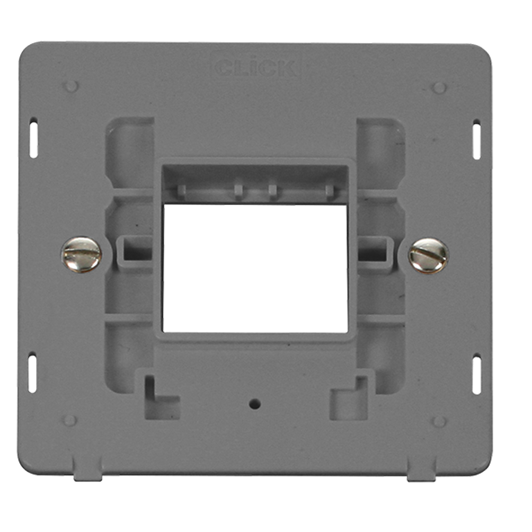 Click Definity 1 Gang 2 Aperture Unfurnished Minigrid Plate Insert Grey