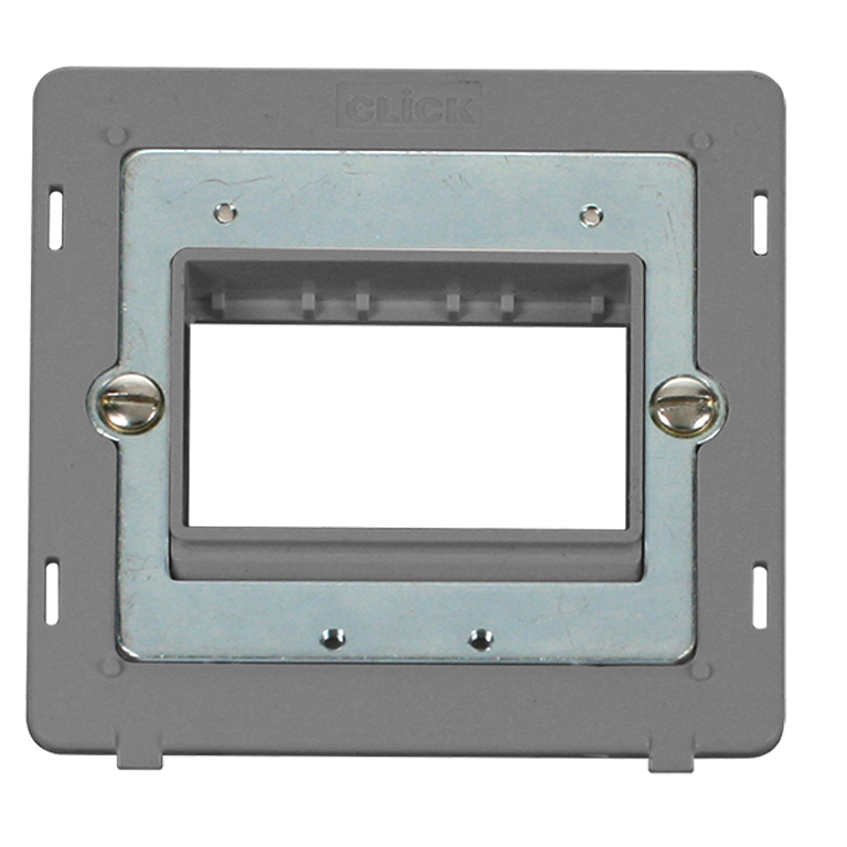 Click Definity 1 Gang 3 Aperture Unfurnished Minigrid Plate Insert Grey