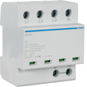 Hager 160A 4P 3 Phase Monobloc Surge Protection With TT + TNS