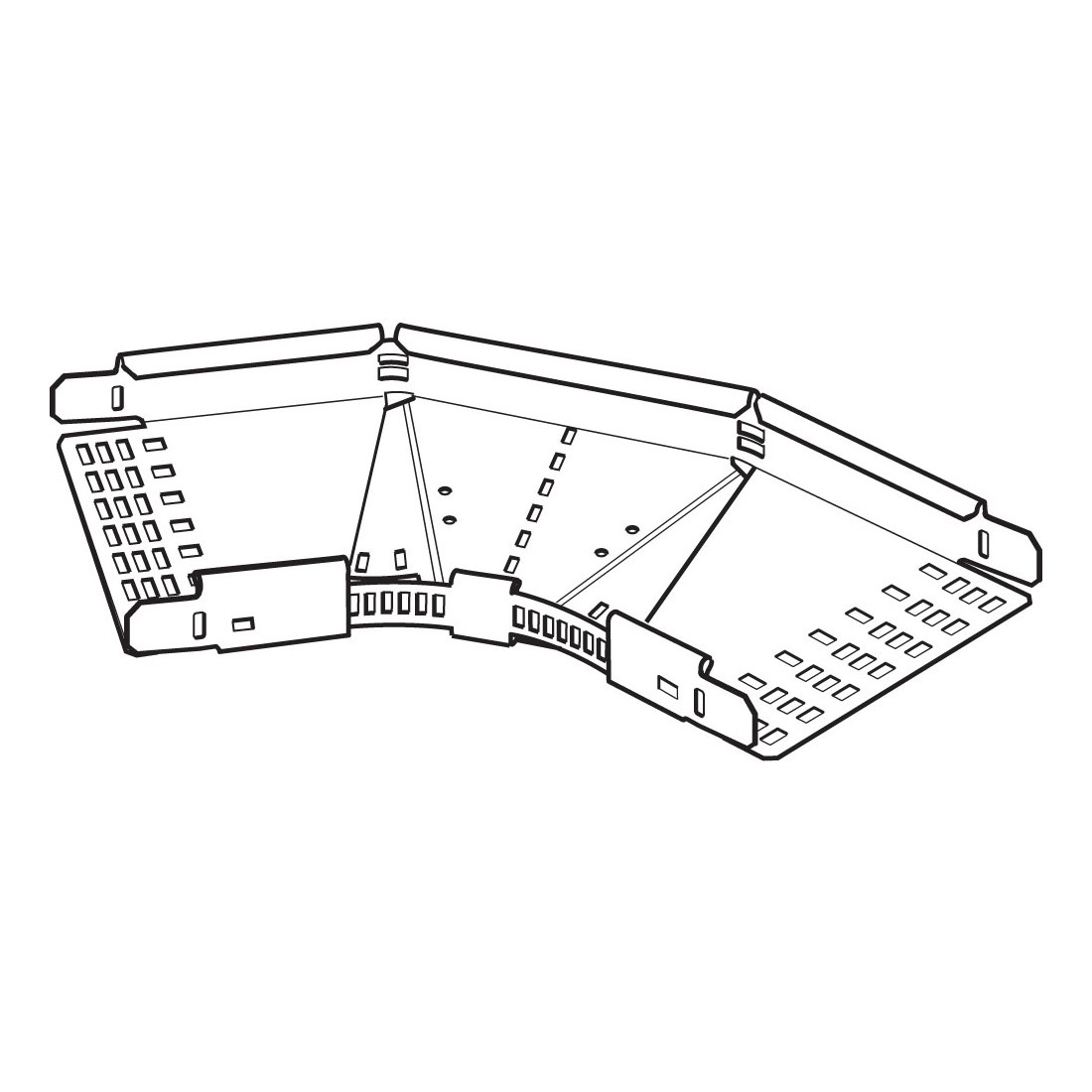Legrand Heavy Duty 225mm Flat Adjustable Tray Bend - Pre Galvanised