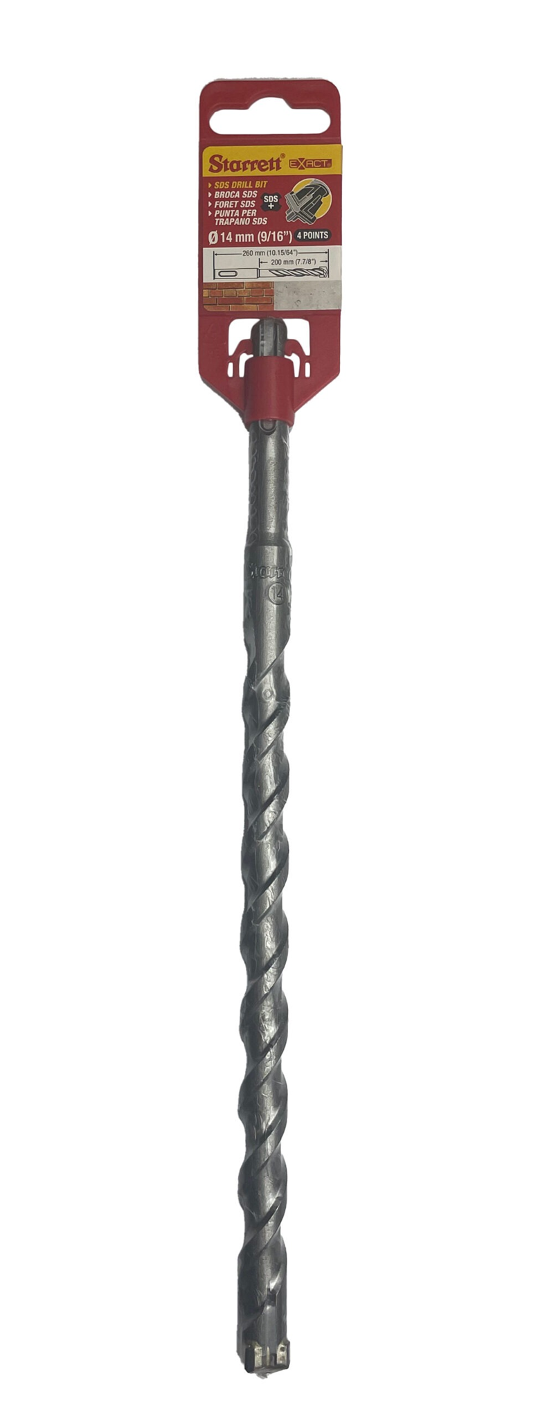 Starrett 14mm x 260mm SDS Plus Shank 4 Points Drill Bit