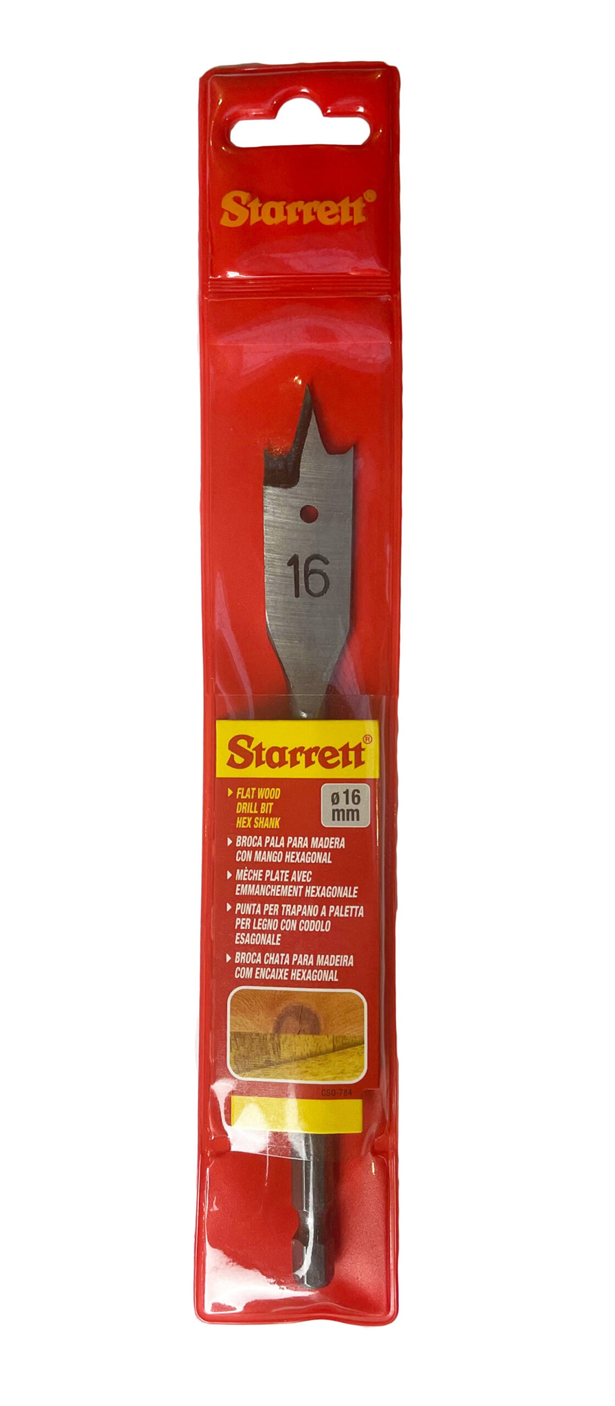 Starrett 16mm x 152mm Flat Wood Hex Shank Drill Bit