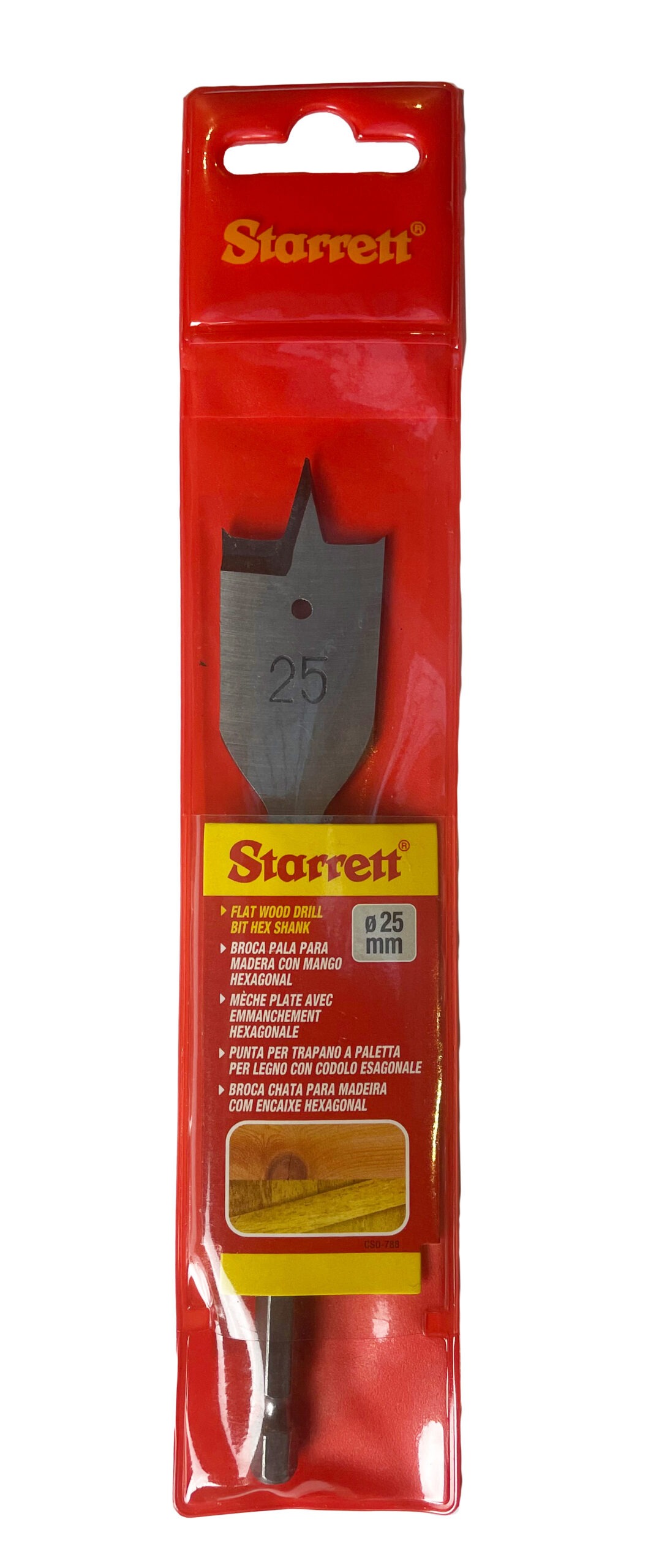 Starrett 25 x 152mm Flat Wood Hex Shank Drill Bit