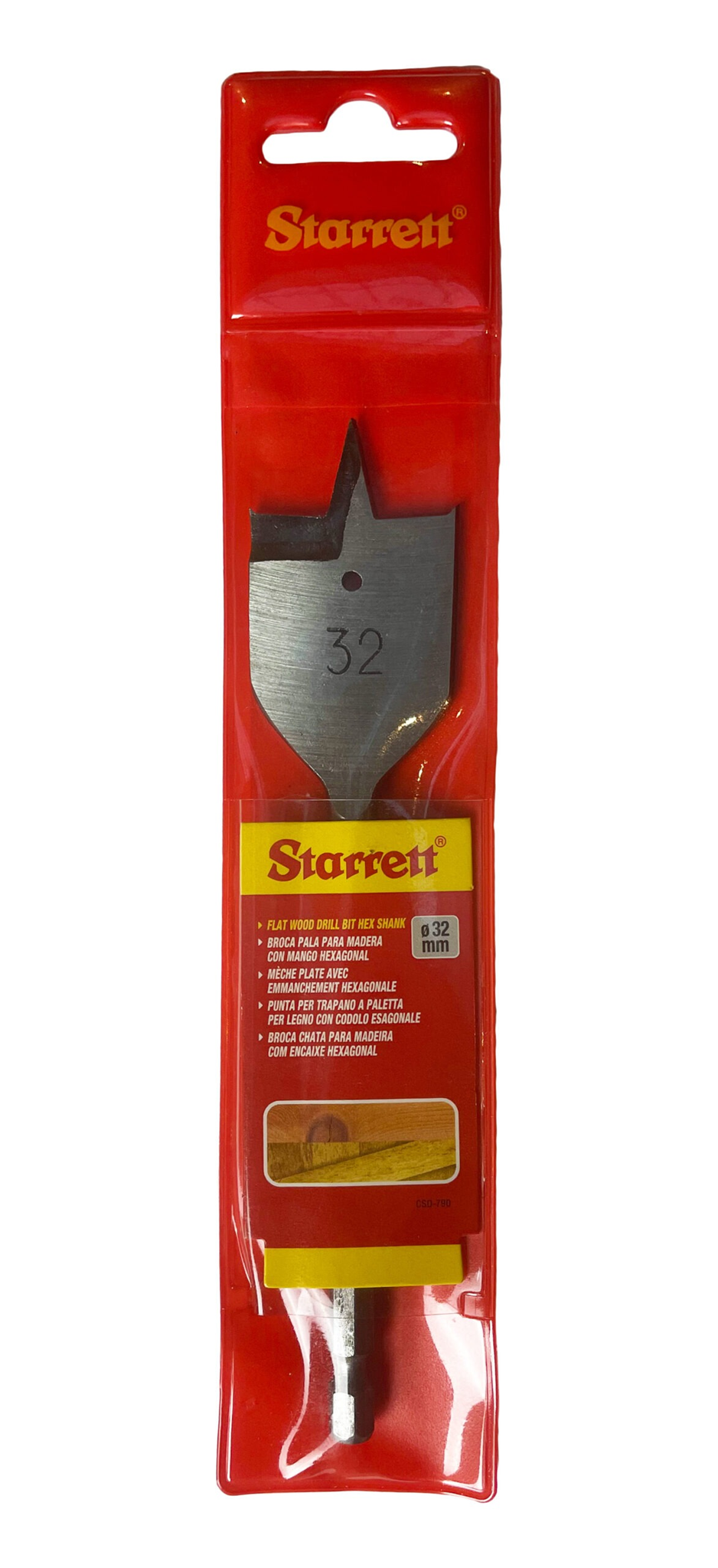 Starrett 32mm x 125mm Flat Wood Hex Shank Drill Bit