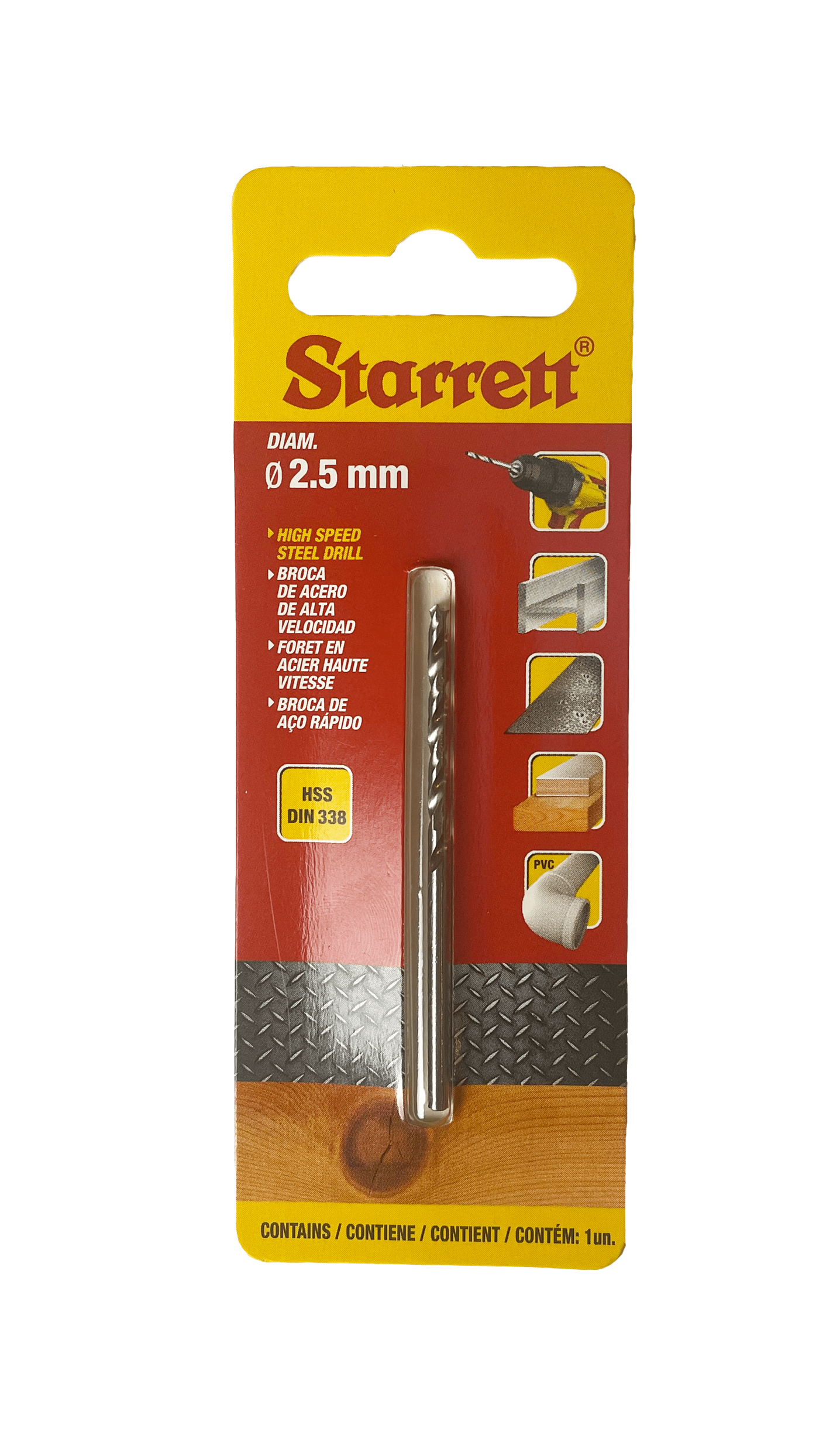 Starrett 2.5mm x 57mm HSS Split Point Drill Bit