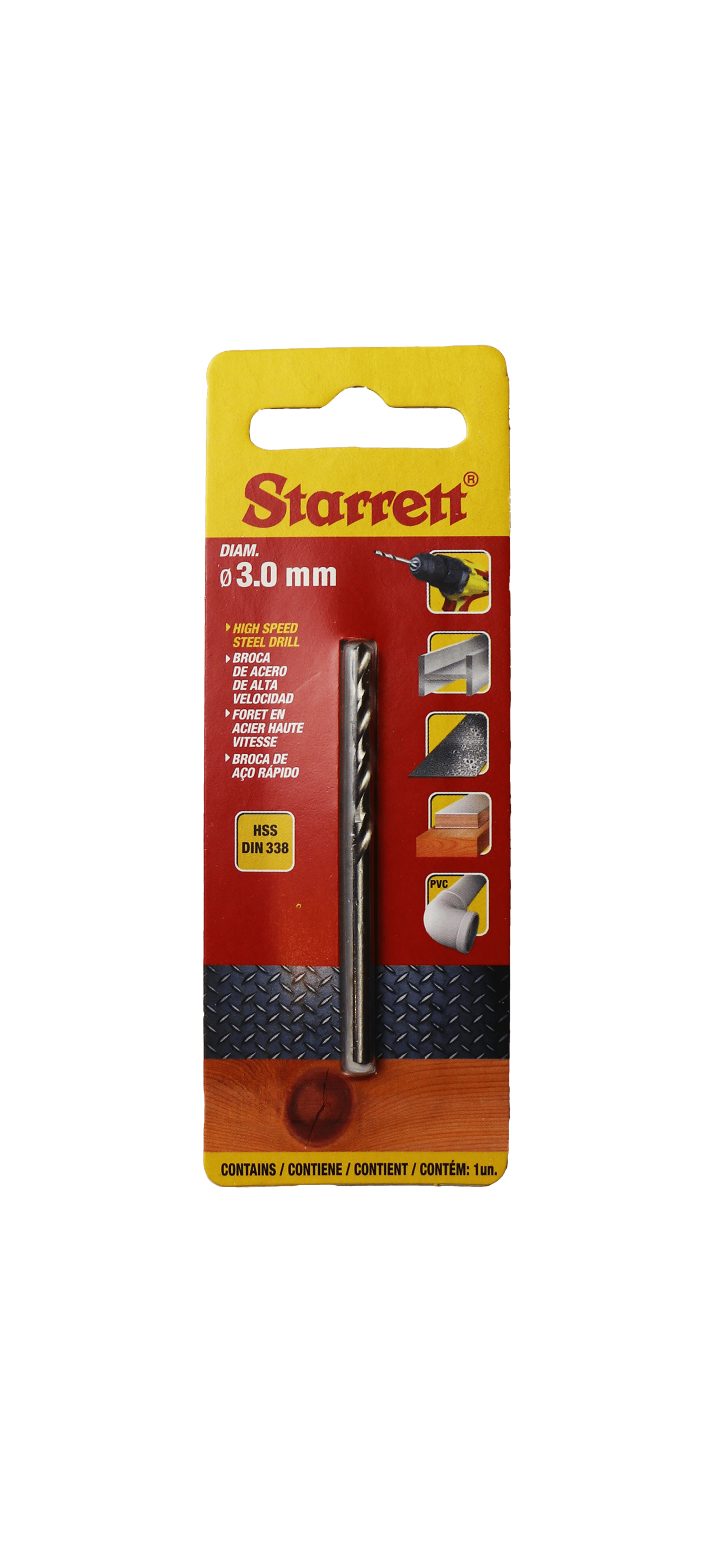 Starrett 3mm x 61mm HSS Split Point Drill Bit